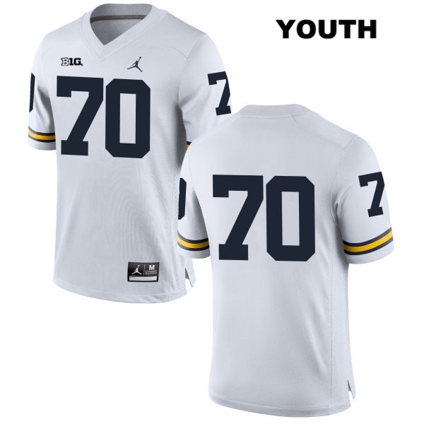 Youth NCAA Michigan Wolverines Nolan Ulizio #70 No Name White Jordan Brand Authentic Stitched Football College Jersey CZ25M71DC